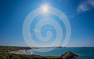 Whitesands Bay beach and cliffs, Wales