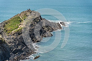 Whitesands Bay beach and cliffs, Wales