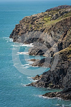 Whitesands Bay beach and cliffs, Wales