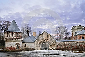 Whitestone gate-tower of the Fyodorovsky town of Tsarskoe Selo i