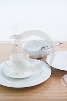 Whiteware on table