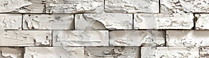 Whitewashed brick wall background with an aged distressed vintage rustic texture