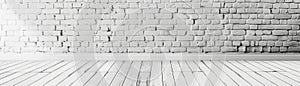 Whitewashed brick wall texture. Retro vintage background