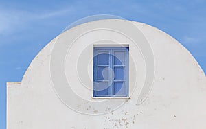 Whitewashed Cycladic house on Santorini