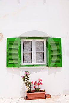 Whitewashed greek island architecture