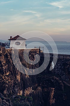 Whitewashed house at Boca do Inferno in Cascais photo