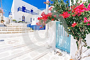 Whitewashed streets on Paros, Greece