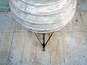 Whitewashed Urn and Paving Stones