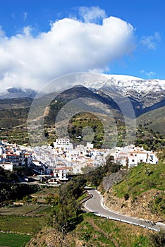 Whitewashed village in the mountains, Sedella, Spain.