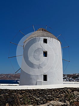 Whitewashed Windmill on Mykonos, Greece