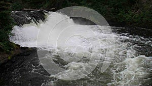 Whitewater frothing as it rushes downstream