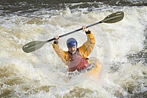 Whitewater kayaker