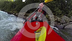 Whitewater kayaking, super slow motion