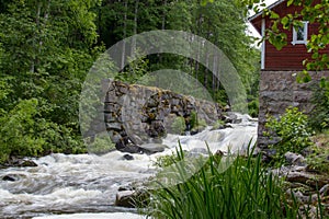 The whitewater next to and old mill