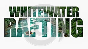 Whitewater Rafting Transparent Text On White Background