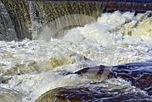 Whitewater Rapids with White Caps