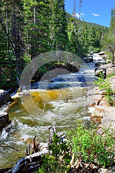 Whitewater in rocky mountains national park, Colorado