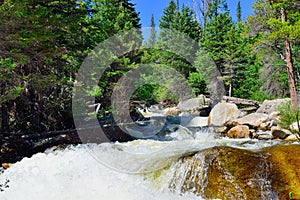 Whitewater in rocky mountains national park, Colorado