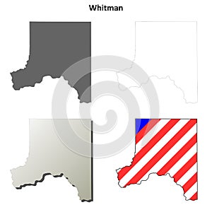 Whitman County, Washington outline map set