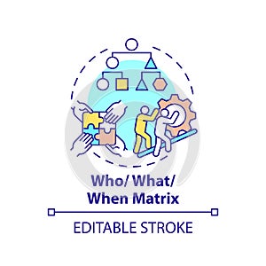 Who, what, when matrix concept icon