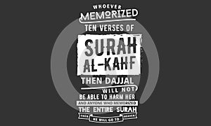 Whoever memorized ten verses of surah al-kahf photo