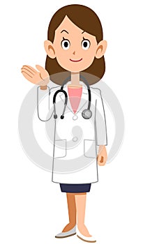 The whole body of a female doctor to be referred photo