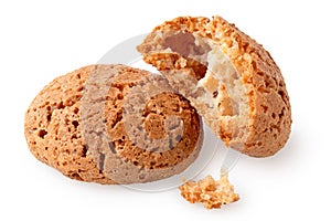 Whole and broken amaretti biscuits