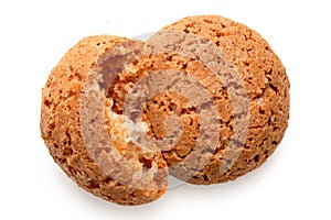 Whole and broken amaretti biscuits