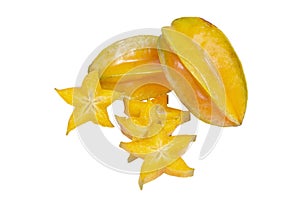 Whole Carambola, Star Fruits With Slices