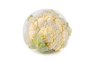 Whole cauliflower on white background