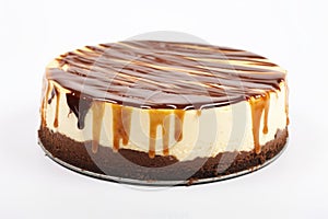 whole cheesecake with white background