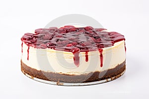 whole cheesecake with white background