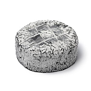 Whole Chevre Anjou, goat cheese, on white background photo