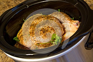 Whole chicken in slow cooker