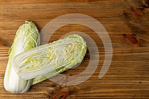 Whole Chinese Cabbage, Napa Cabbage or Wombok photo