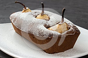 Whole Chocolate cake with pear