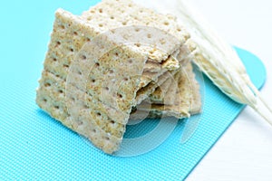 Whole and Chunked Healthy Sesame Soda Crackers photo