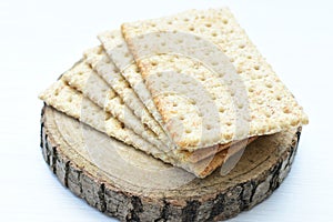 Whole and Chunked Healthy Sesame Soda Crackers photo