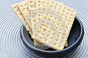 Whole and Chunked Healthy Sesame Soda Crackers photo