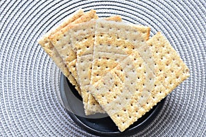 Whole and Chunked Healthy Sesame Soda Crackers photo