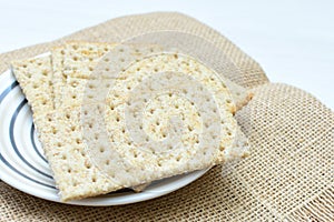 Whole and Chunked Healthy Sesame Soda Crackers photo