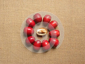 Whole and cut fresh Dates