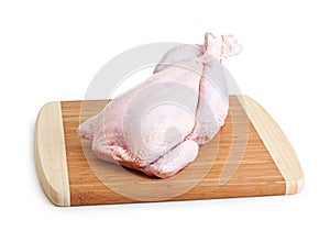 Whole fresh chicken isolated