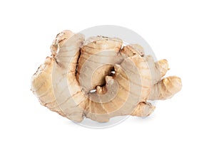Whole fresh ginger root isolated on white