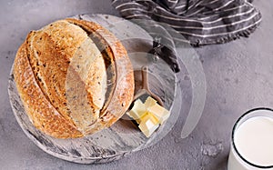 whole grain bread with flax seeds