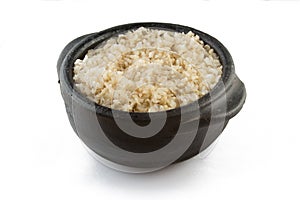 Whole grain brown rice cooked. Integral photo