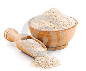 Totale grano grano saraceno farina su bianco 