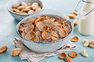 Whole grain cereal in a bowl