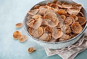 Whole grain cereal in a bowl