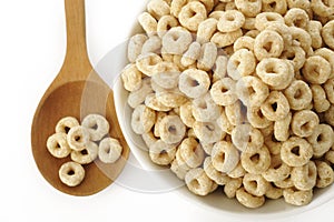 Whole grain cheerios cereal on white